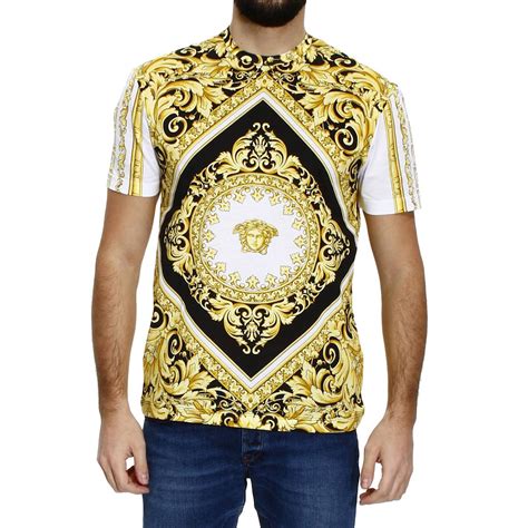 t shirt versace homme blanc|versace t shirts for men.